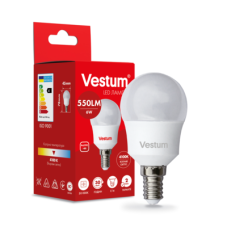 Світлодіодна лампа Vestum G45 6W 4100K 220V E14 1-VS-1203